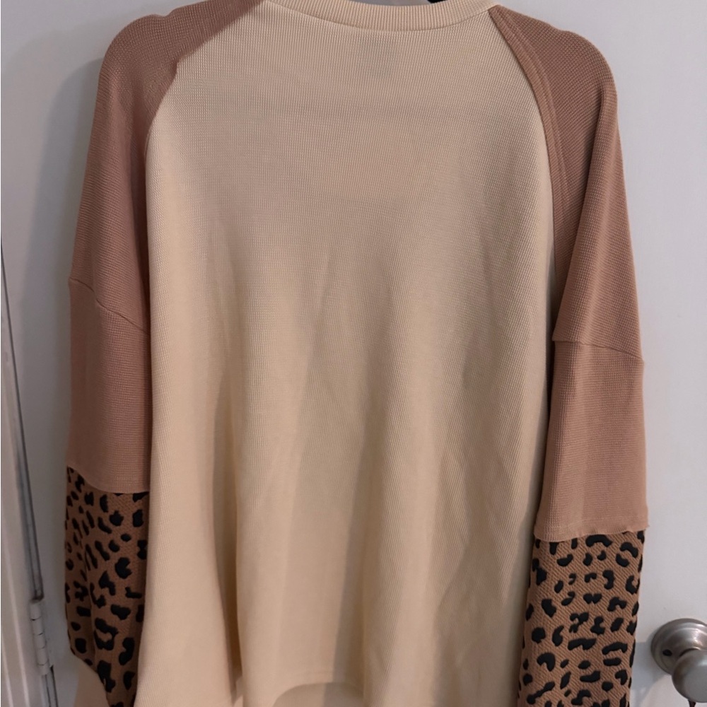 Mixed media NWT STAR  Panel Leopard Sweatshirt - Beige & Camel xl -xxl - Picture 5 of 8